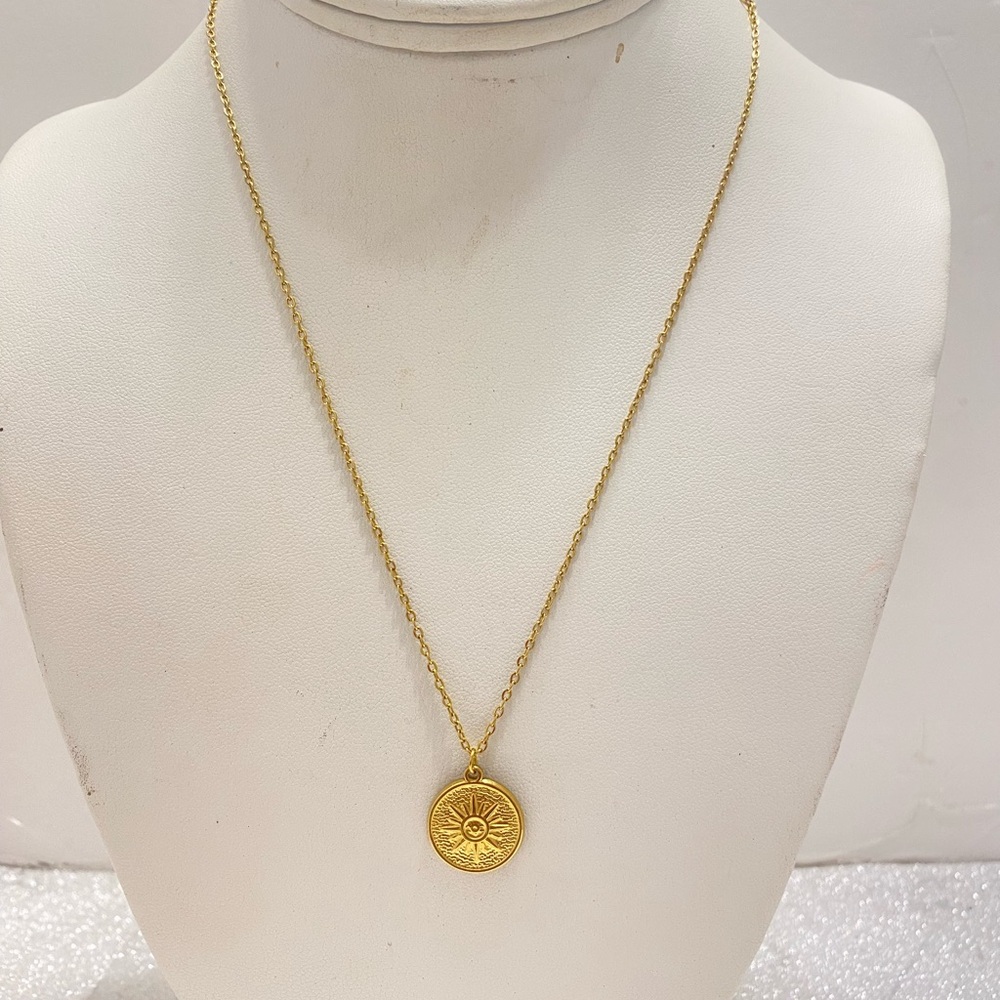Gold Sun Pendant Necklace - Picture 5 of 7
